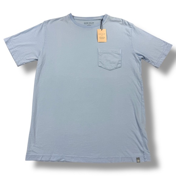 Peter Millar Other - NWT Peter Millar Crown T-Shirt Mens Size Small S Light Blue Crew Neck Pocket Tee